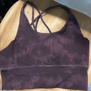 Ebb & Flow Athletic Dark Purple Tie-dye Strappy Crop Top